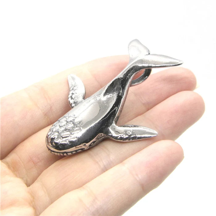 Whale Pendant Stainless Steel Necklace Men