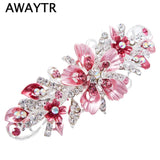 Crystal Flower Hair Barrettes Women's Hair Clips