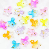 100pcs 18*20mm Glitter Star Resin Cabochons DIY Jewelry Accessories