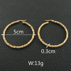 Stainless Steel Hoop Earrings Personality Bijoux En Acier Inoxydable