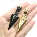Golden Cone Pendant Man Necklace Stainless Steel