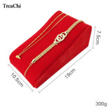 Red Velvet Necklace Storage Holder Bracelet Organizer Stand