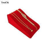 Red Velvet Necklace Storage Holder Bracelet Organizer Stand