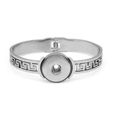 LOVE Metal Stainless Steel Snap Button Bangle Bracelet