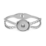 LOVE Metal Stainless Steel Snap Button Bangle Bracelet