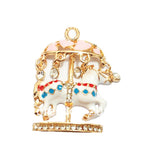 10pcs Marry-Go-Round/Horse Rhinestone Pendant 50mm*35mm