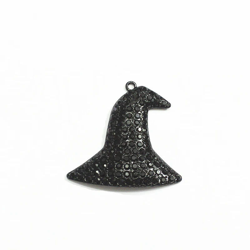 Large 51mm Halloween Witch Hat Rhinestone Pendants- 10pcs/lot