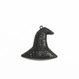 Large 51mm Halloween Witch Hat Rhinestone Pendants- 10pcs/lot