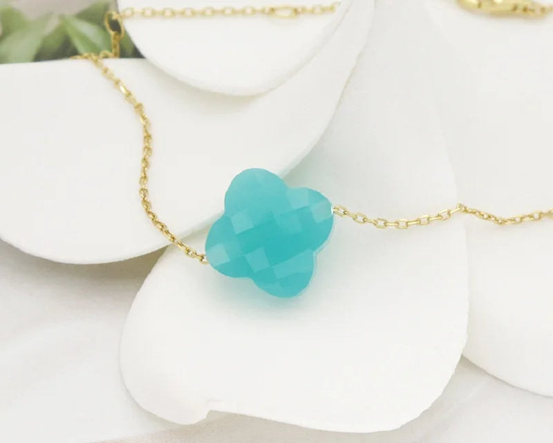 Yellow Crystal Necklace For Girlfriend Gift