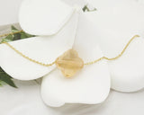 Yellow Crystal Necklace For Girlfriend Gift