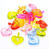 Colorful Heart Shape Acrylic Necklace Pendants 280pcs