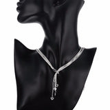 925 Silver Tassel Pendant Star Maxi Necklace For Women