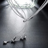 925 Silver Tassel Pendant Star Maxi Necklace For Women
