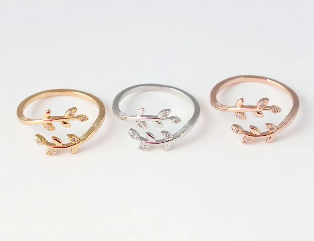 Wedding Leaves Vintage Ring for Women Adjustable