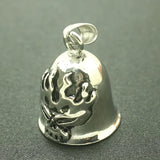 316L Stainless Steel Flaming Skeleton Biker Bell Pendant
