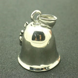 316L Stainless Steel Flaming Skeleton Biker Bell Pendant