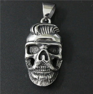 Mens Biker Skull Pendant Stainless Steel Gift