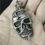 Mens Biker Skull Pendant Stainless Steel Gift
