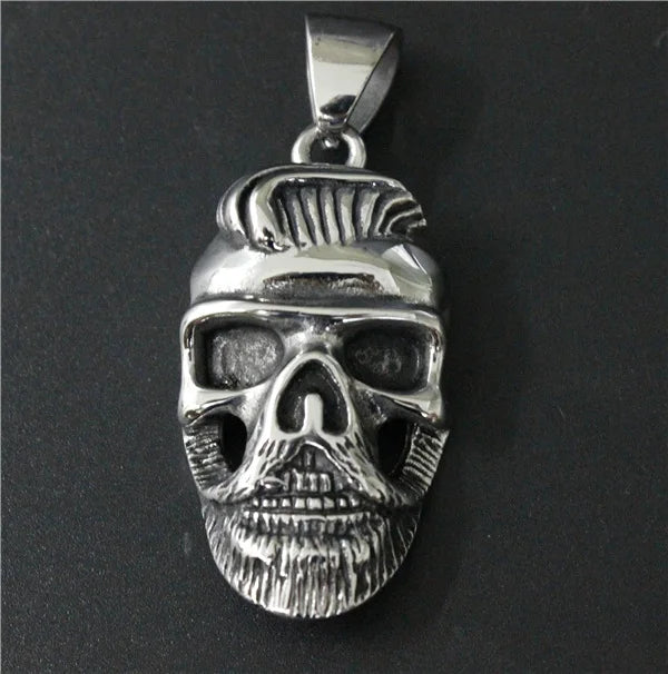 Mens Biker Skull Pendant Stainless Steel Gift