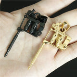 Mens Motor Biker Exhaust Pipe Pendant Stainless Steel Golden Gift