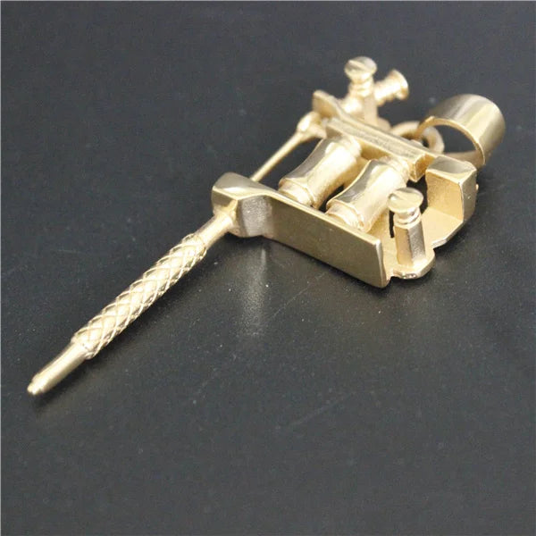 Mens Motor Biker Exhaust Pipe Pendant Stainless Steel Golden Gift