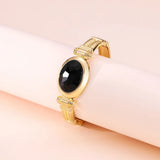 Metal with Resin Retro Bracelet for Women Geometric Gold-plated