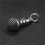 Mini Microphone Mens Pendant Stainless Steel Punk Necklace