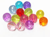 Mixed 20mm 105pcs Transparent Acrylic Faceted Beads