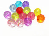Mixed 20mm 105pcs Transparent Acrylic Faceted Beads