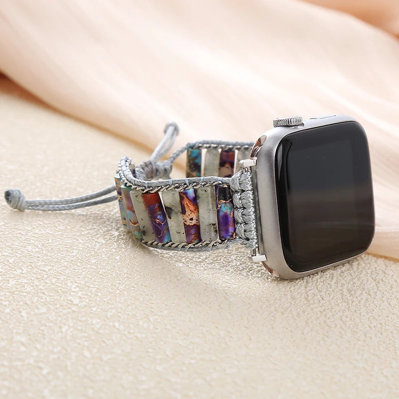 Moonstone & Impire Jaspers Bangle Smartwatch Bracelet