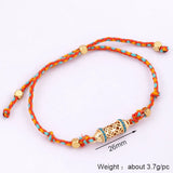 Nature Cotton Cord Knotting Hollow Out Beads Zircon Bracelet Handmade Bangle