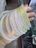Yellow Gradient A Handring Bracelet Small Round Bar Jade Ice Seed Bangles