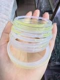 Yellow Gradient A Handring Bracelet Small Round Bar Jade Ice Seed Bangles
