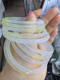Yellow Gradient A Handring Bracelet Small Round Bar Jade Ice Seed Bangles