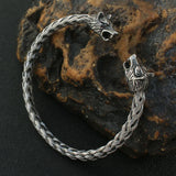 Personality Wolf Stainless Steel Silver Cuff Bangles For Men