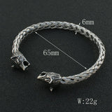 Personality Wolf Stainless Steel Silver Cuff Bangles For Men