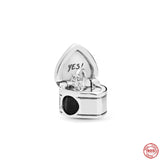 925 Silver Proposal Ring Charm Bead for Bracelet Pendant