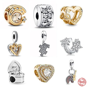 925 Silver Proposal Ring Charm Bead for Bracelet Pendant