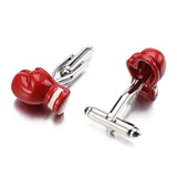Red Enamel Boxing Gloves Cufflinks for Men