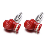 Red Enamel Boxing Gloves Cufflinks for Men