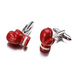 Red Enamel Boxing Gloves Cufflinks for Men