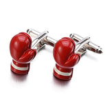 Red Enamel Boxing Gloves Cufflinks for Men