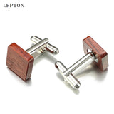 Rosewood Cufflinks For Men High Lepton Jewelry Square Wood Cuff links