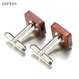 Rosewood Cufflinks For Men High Lepton Jewelry Square Wood Cuff links
