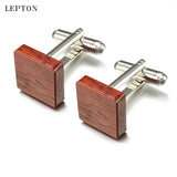 Rosewood Cufflinks For Men High Lepton Jewelry Square Wood Cuff links