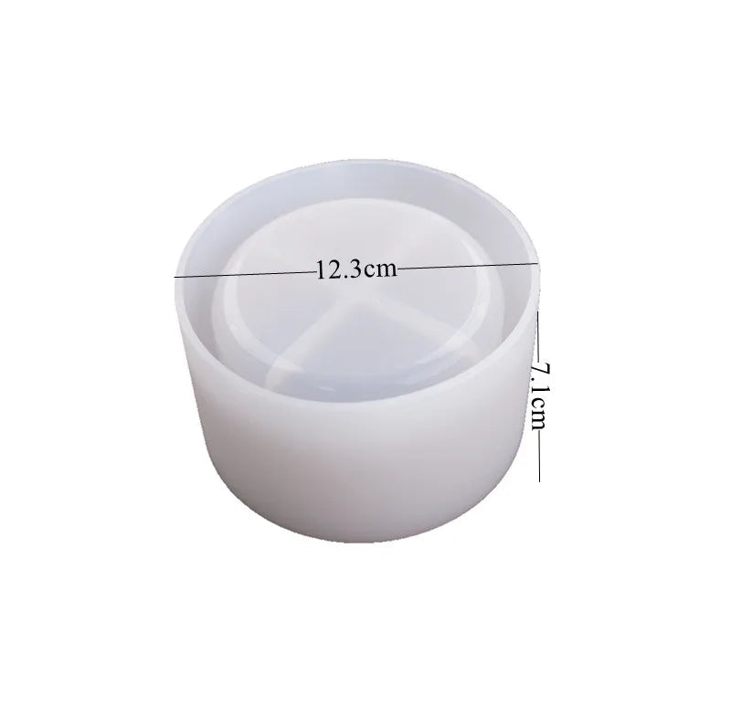 Round Concrete Planter Silicone Mold Candle Mould DIY Flower Pot 12cm 9cm