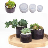 Round Concrete Planter Silicone Mold Candle Mould DIY Flower Pot 12cm 9cm