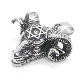 Sheep Head Mens Pendant 316L Stainless Steel Punk Star Pendant