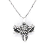 Sheep Head Mens Pendant 316L Stainless Steel Punk Star Pendant