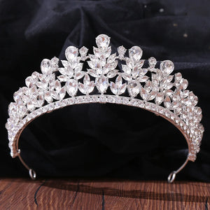 Silver Crystal Crowns Bride tiara Wedding Crown Headpiece